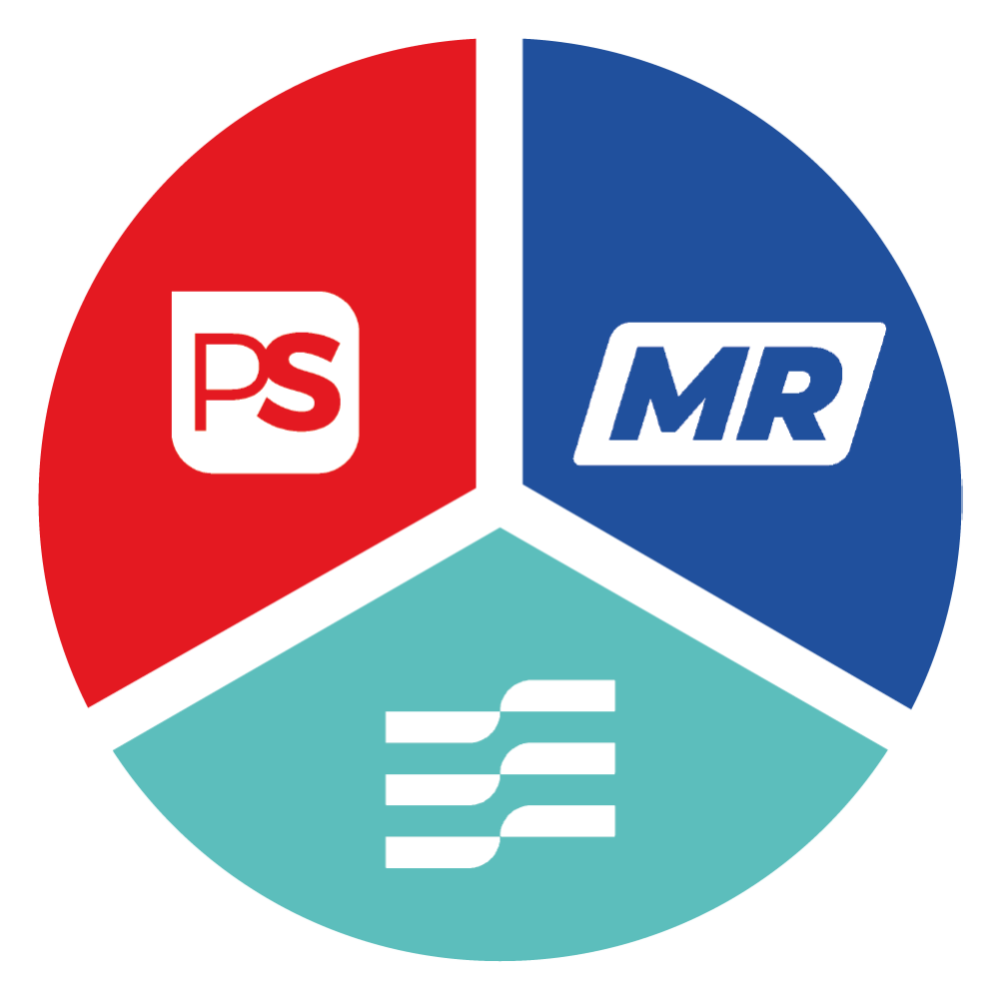 Symbole d'une coalition entre les partis : PS, MR et Les Engagées